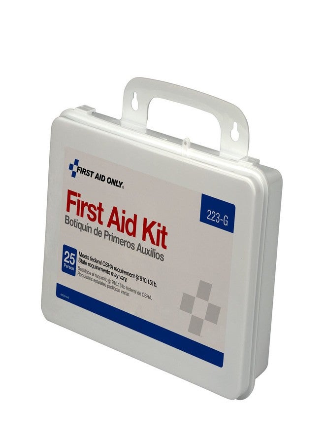 فرست أيد أونلي حقيبة إسعافات أولية من First Aid Only 223-G، تتسع لـ 25 شخصًا، متوافقة مع معايير إدارة السلامة والصحة المهنية (OSHA)، مناسبة للمكاتب، وتجديد المنازل، ومواقع العمل، ومركبات البناء، مزودة بحشية توفر مقاومة إضافية للماء، 107 قطعة. - Image 1